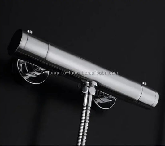 Brass Round Exposed Thermostatic Mixing Shower Valve Temperature Control Shower Faucet Valve