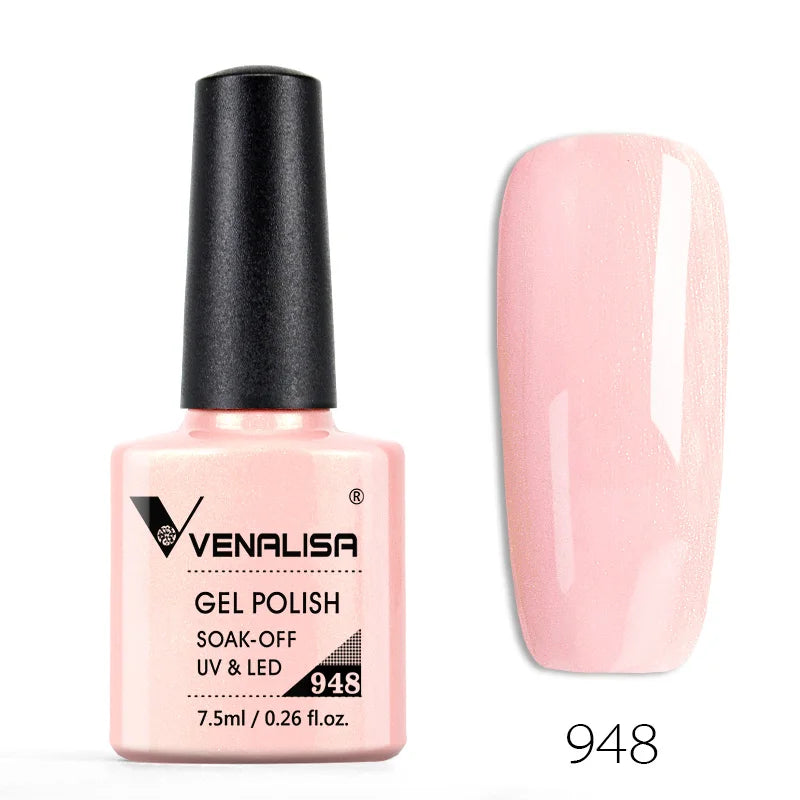 Venalisa 7.5ml Nail Gel Polish 60 Color Glitter Color Nail Varnish For Nail Art Manicure Top Coat Soak Off Enamel UV Gel Varnish