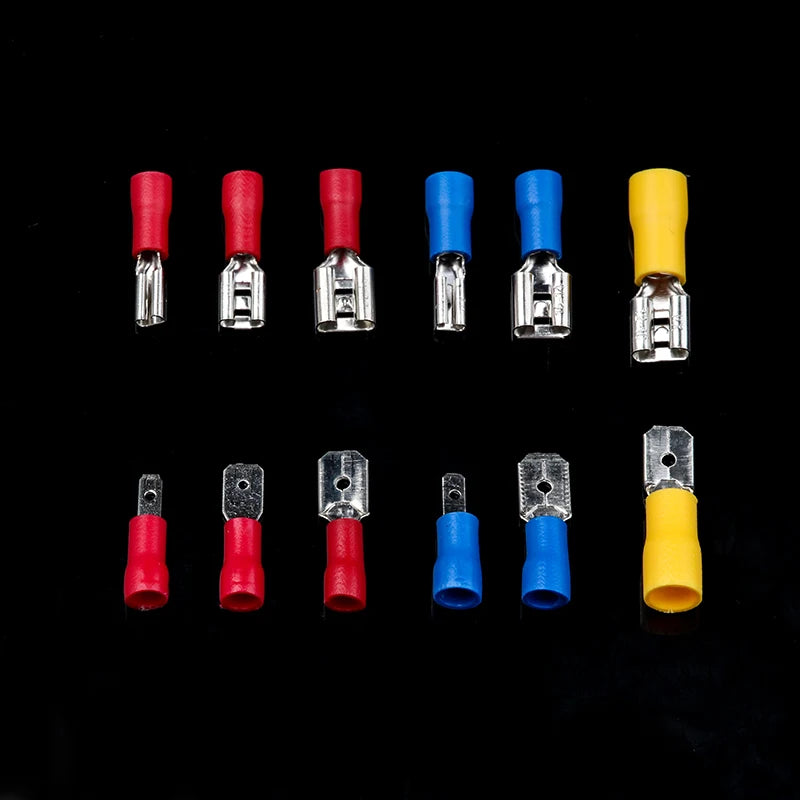 280/480/720pcs Cable Lugs Assortment Kit Wire Flat Female and Male Insulated Electric Wire Cable Connectors Crimp Terminals Set
