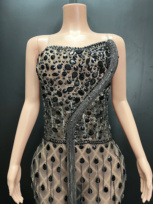 Novance Y2848-F Trend Products 2024 Transparent Luxury Wedding Dress Rhinestone Sexy Women Clothing With Tassel - Shoppiline
