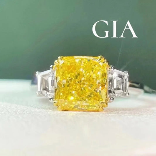 Sgarit Drop Shipping 18K White Gold 3.01Ct Real Natural Fancy Yellow Diamond Ring Wedding Jewelry Women Custom Jewellery - Shoppiline