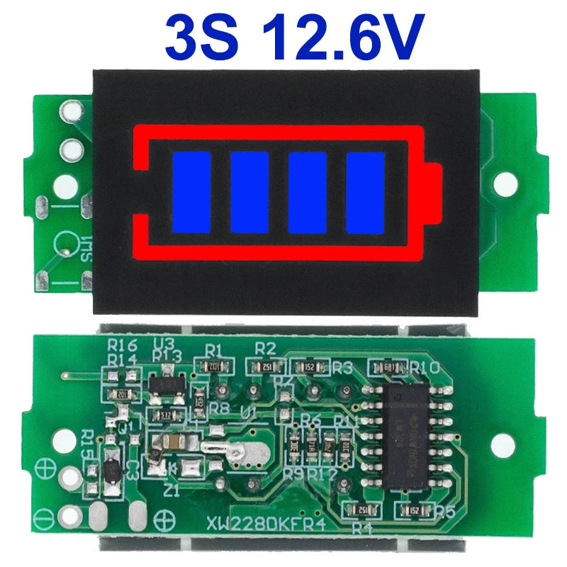 1S-4S-8S Single 3.7V Lithium Battery Capacity Indicator Module 4.2V Blue Display Electric Vehicle Battery Power Tester Li-ion