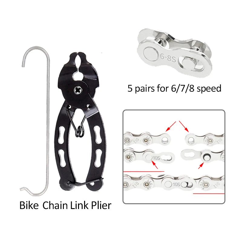 Bicycle Chain Link Pliers Repair Tool Potable MTB Chain Squeeze Plier Mini Bike Magic Buckle Quick Link Tool Bicycle Accessory