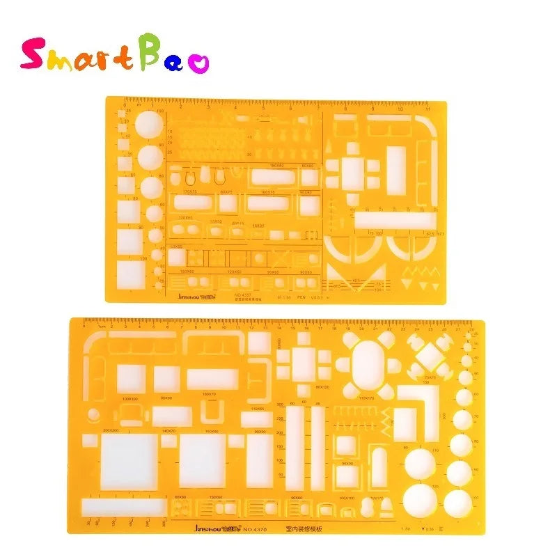 1:50 Scale Architect Drawing Template House Plan Interior Design Decoration Furniture Building Formwork Stencils Drafting Tools