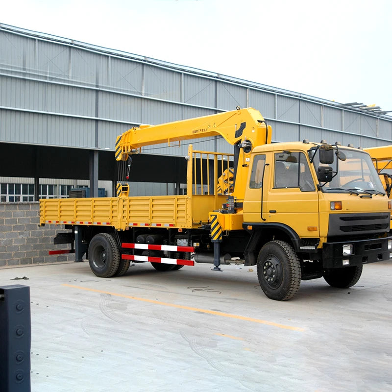 Official Mobile Self Loading Flatbed Truck With 8 Ton Boom Crane SQ8SK3Q Match All Kinds of Brand Chassis