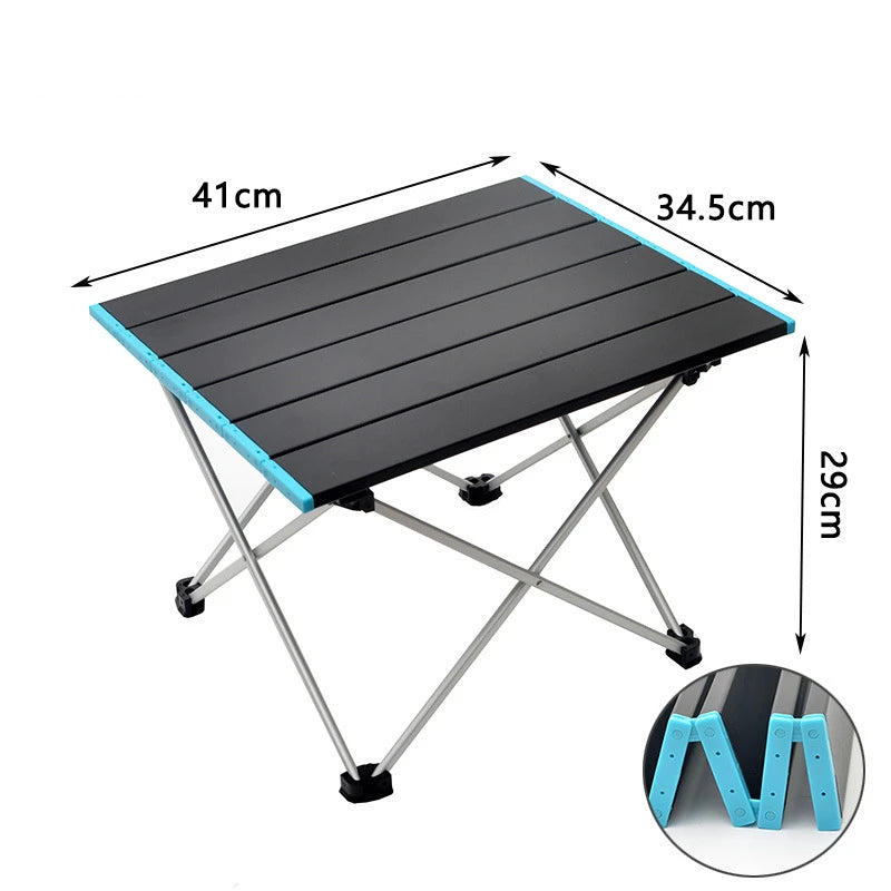 Table de camping pliante portable ultralégère, bureau de dîner extérieur pliable en alliage d'aluminium haute résistance pour fête de jardin, pique-nique, barbecue