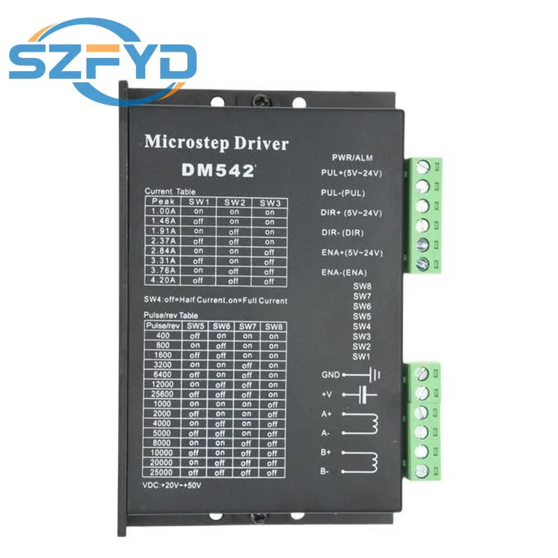 DM542/DM556 Microstep Motor Driver - For Nema17/Nema23 Stepper Motors - 20-50V DC, 1-5.6A - Shoppiline