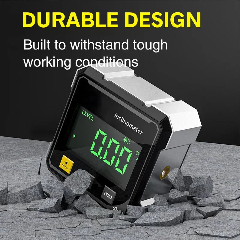 NEW 2-Side Magnetic Digital Angle Gauge With Laser Electronic Protractor Horizontometer Inclinometer Angle Ruler Slope Measuring