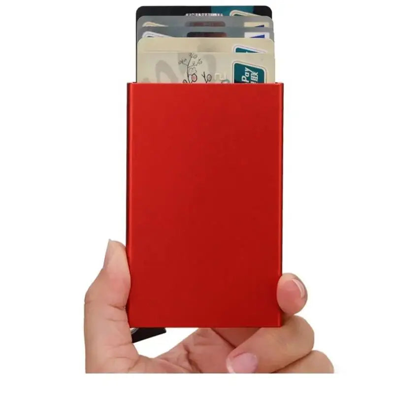 HOMEFISH Portable Metal Card Holder, Slim Mini Wallet, Simple Coin Purse for Men and Women