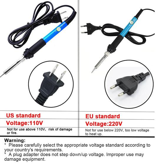 Adjustable Temperature Electric Soldering Iron 60W Electric Soldering Iron Welding Solder Repair Tool (Note Your Local voltage)