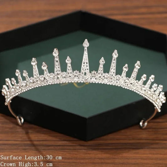 Silver Color Crown and Tiara Wedding Hair Accessories For Women Crown For Bridal Crystal Rhinestone Diadema Tiaras Bride Crown
