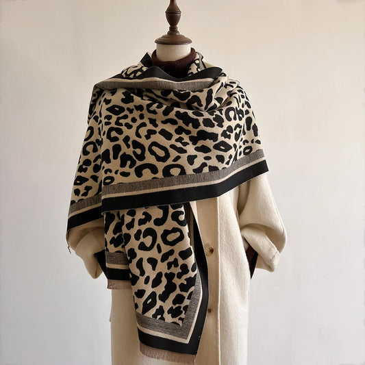 Clearance_New 2024 Women Scarf Luxury Autumn Winter Warm Vintage Leopard print Scarve Pashmina Mujer Femme Foulard Bufanda_Cont