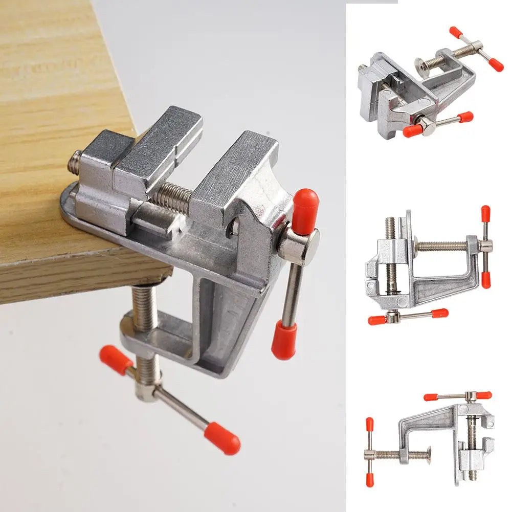 1pc Mini Workbench Vise with 3.5" Aluminum Jaw - Multi-Functional Precision Clamp for Jewelry, Woodworking & DIY Projects