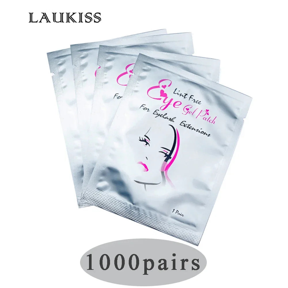 50/500/1000 Stück Hydrogel-Pads für Wimpernverlängerung, Unteraugenpads, Wimpernsticker, Tools, Großhandel LAUKISS