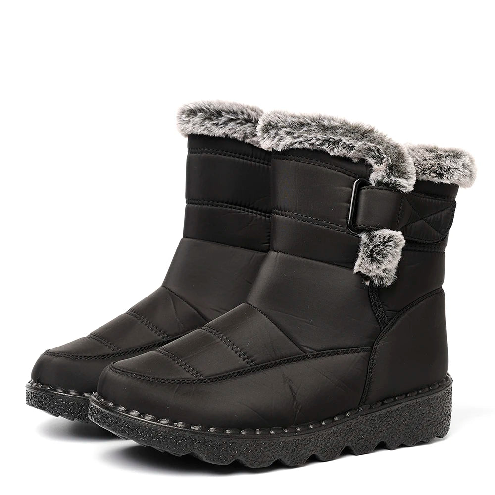 Winter Women Boots Waterproof Snow Boots Plus Size Casual Platform Ankel Boots Warm Fur Women Shoes Antislip Fashion Cotton Shoe
