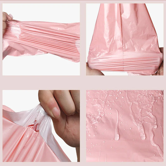100Pcs Lotus Root Powder Envelope Storage Bags PE Plastic Courier Shipping Bag Waterproof Self Adhesive Seal Pouch Mailing Bags