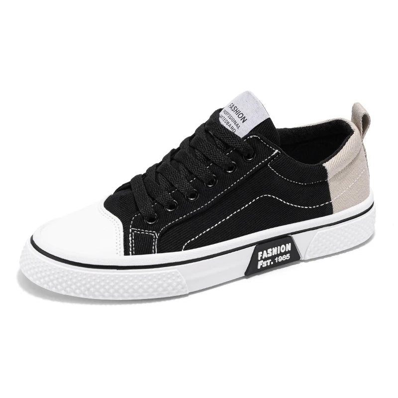 Canvas shoes four seasons men's casual shoes students flat shoes fashion soft-sole outdoor walking shoes youth Joker board shoes
