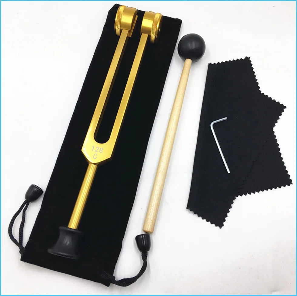 128 Hz Tuning Fork Set Weighted Bio-Acoustic Tuning Fork For Healing Chakra,Sound Therapy,Reliever Stress..