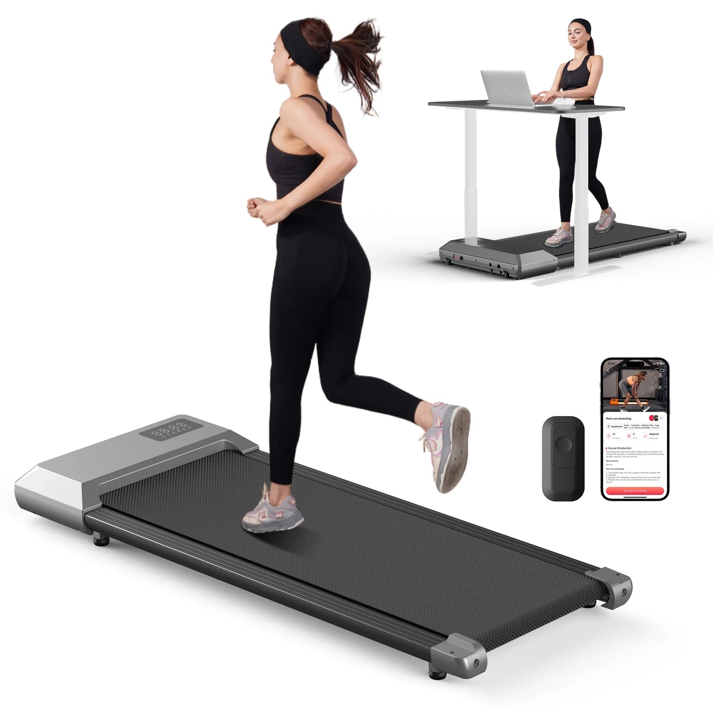 300lbs Treadmill for Home 2.5HP Treadmills Walking Pad LCD Digital Data Display 2in1 Walking Running Fitness Exercise Machine - Shoppiline