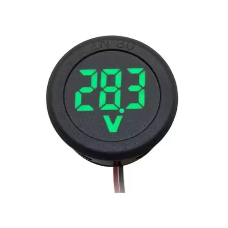 DC4-100V LED Display Circular Two-wire Automotive Voltmeter Digital Car Voltage Current Meter Volt Detector Tester Monitor Panel
