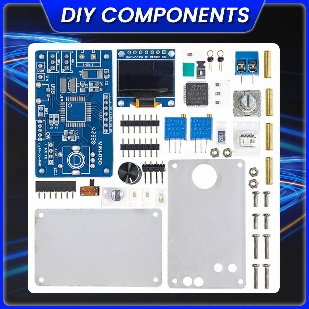 DIY Mini Digital Oscilloscope Electronic Kit STC8K8A MCU with 0.96 Inch OLED DIY Soldering Project Practice Solder Assembly - Shoppiline