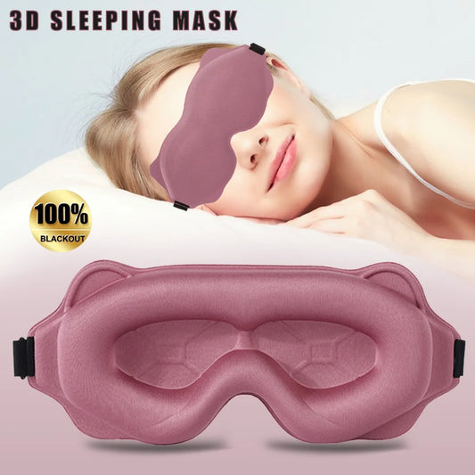 3D Soft Padded Sleeping Mask, Block Out Light Eye Shade for Deep Sleep, Comfort Blindfold Relaxation Aid Eyepatch