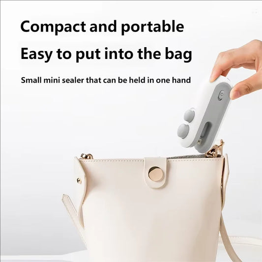 HOMEFISH Mini thermosoudeuse portative rechargeable par USB pour sacs de conservation alimentaire, machine d'emballage en plastique, scelleuse de sacs portative