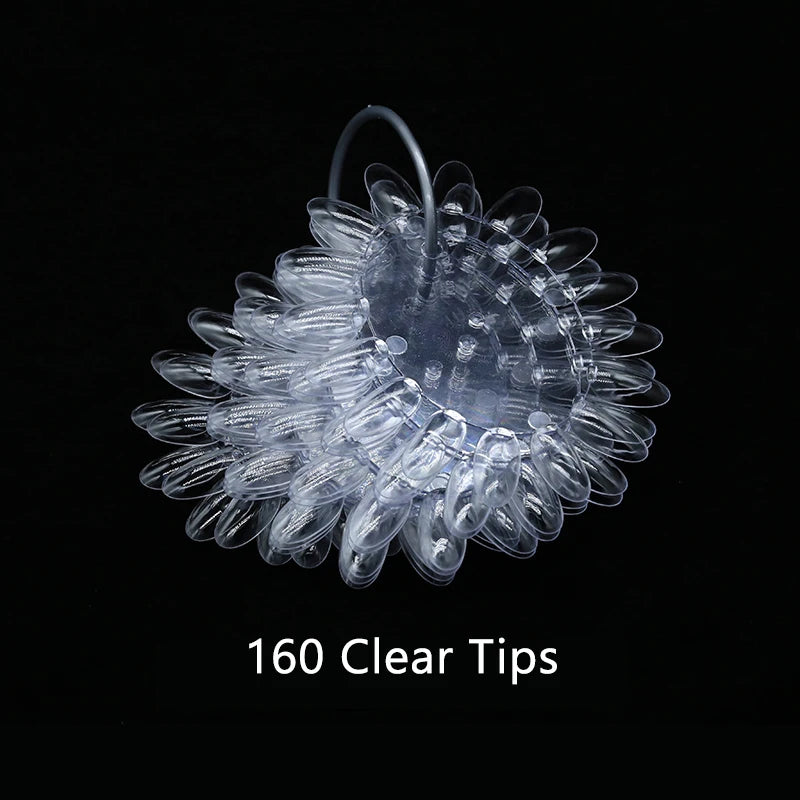 False Nail Tips fan Nature Clear Black 12/24/32/50 pcs/set Finger Full Card Nail Art Display Practice Polish all for Manicure