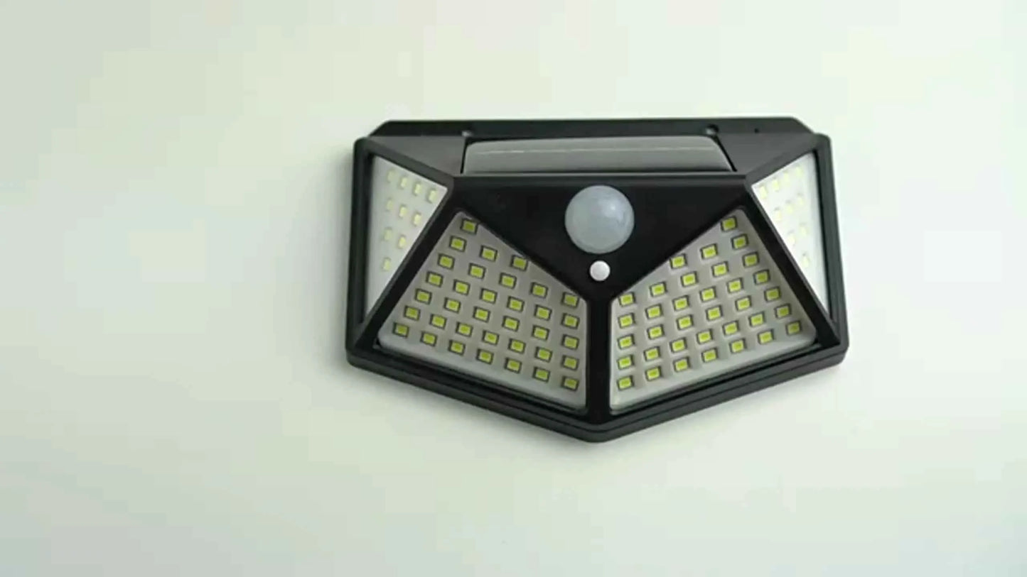 100LED Solar Flood Lights 3 Modes Outdoor Solar Motion Security Solar Light Waterproof for Garden Patio Garage Wall Light