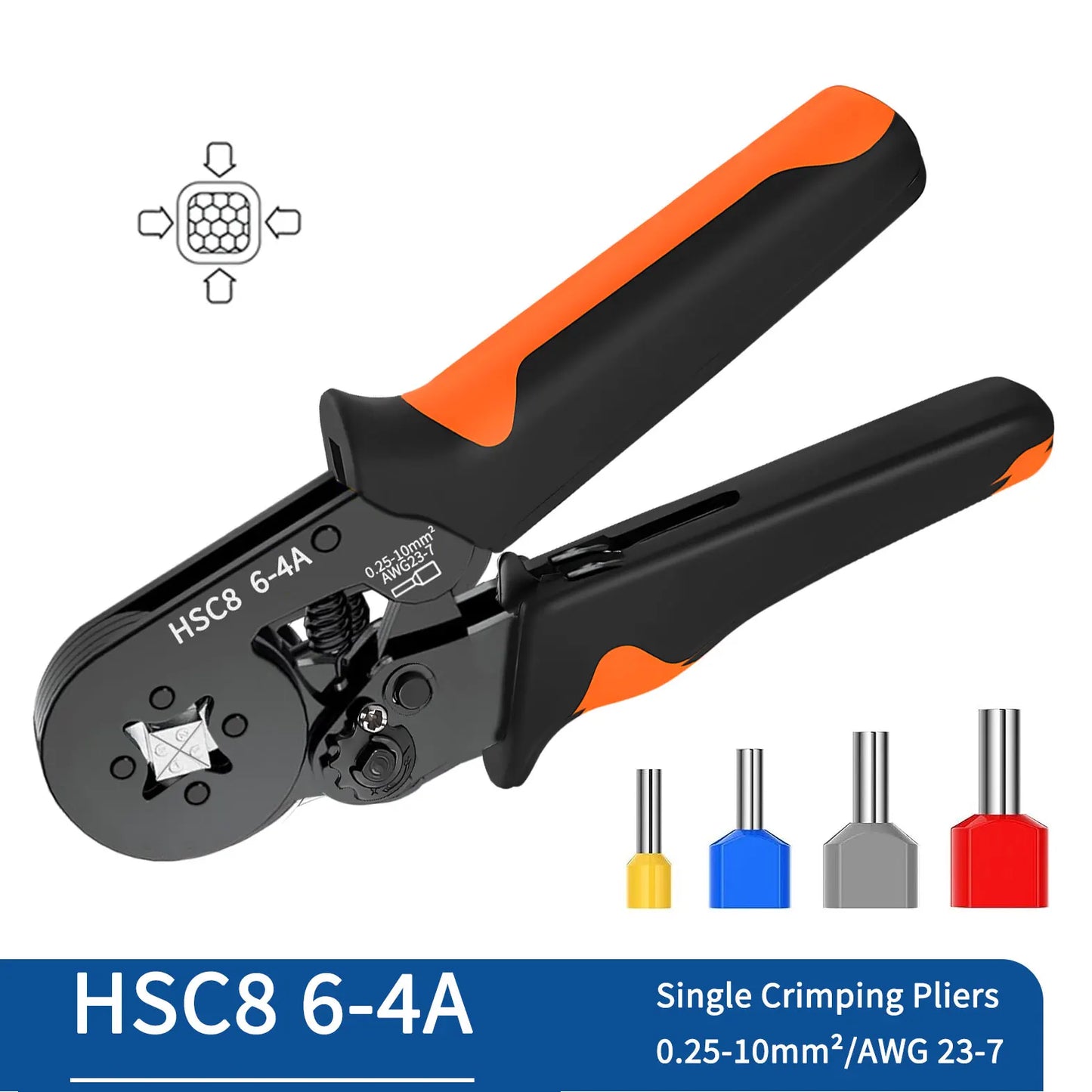 Crimping Pliers Ferrule Sleeves Tubular Terminal Tools HSC8 6-4 10-6 16-6 Wire Crimper Household Electrical Sets Terminal