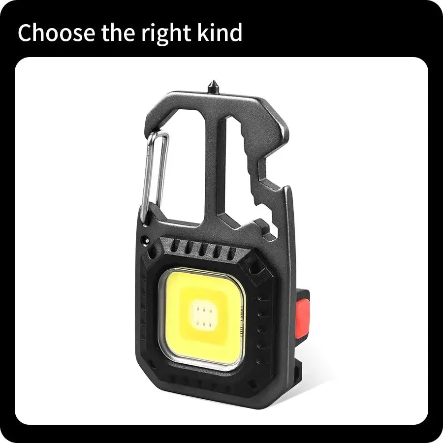 Ultra Small Mini LED Light Rechargeable Keychain Light Outdoor Camping COB Work Light Portable Pocket Wrench Screwdriver