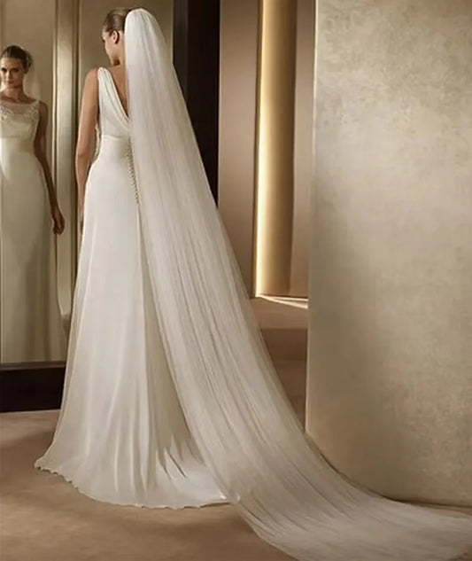 Real Image White Ivory Wedding Veil One-layer Soft Tulle Bridal Veil Head Veils Wedding Accessories with Comb