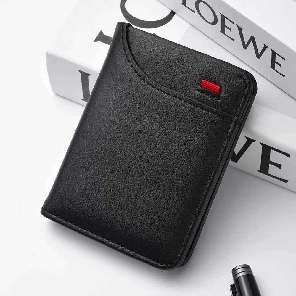 1Pc New Ultra-thin Mini Soft PU Leather Credit Card Wallet Holder Short Vertical High Quality Men's Wallet
