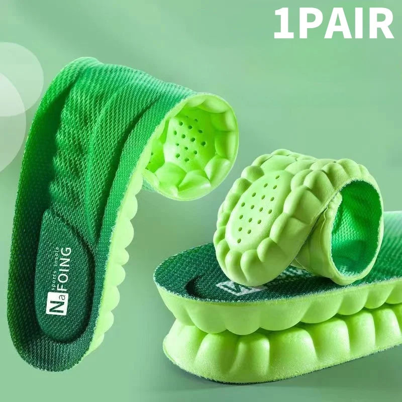 Latex Sport Insoles Soft High Elasticity Shoe Pads Breathable Shock Absorption Cushion Running Insert Men Women