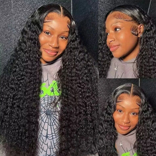 HD Transparent Deep Wave Frontal Wig 13x4/13x6 Curly Lace Front Human Hair Wigs For Women Wet And Wavy Water 5x5 Closure Wig
