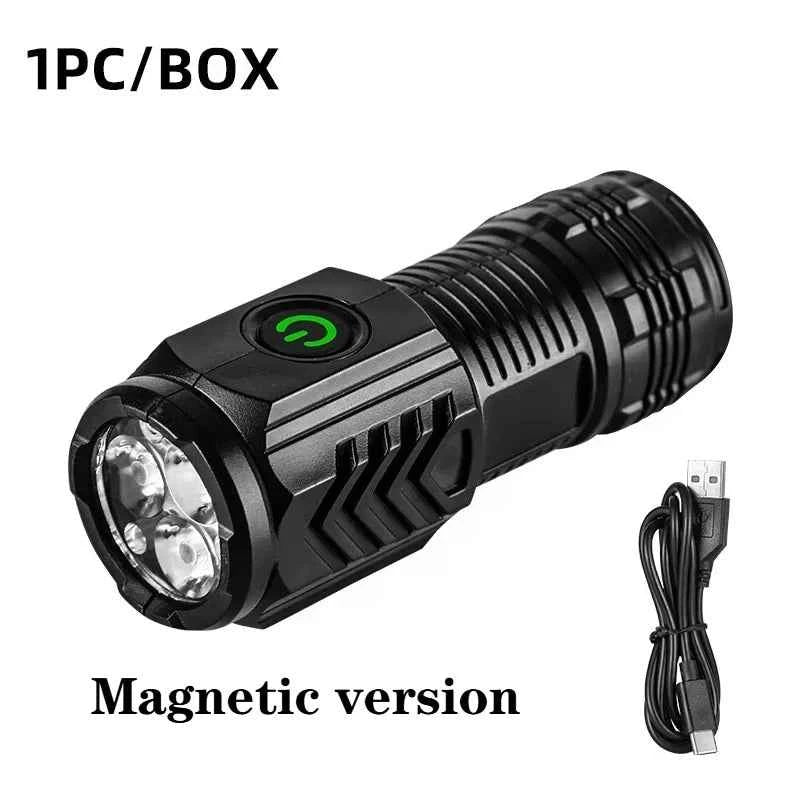 Three-eyed monster LED flashlight, a must-have for night travel, portable, high brightness, strobe lighting