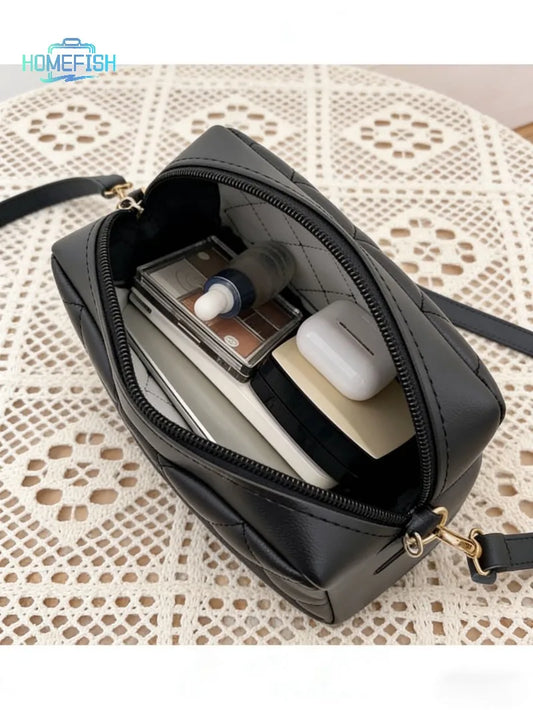 HOMEFISH Tassel Small Messenger Bag For Women Trend Lingge Embroidery Camera Female Shoulder Bag Fashion Chain Crossbody Bags
