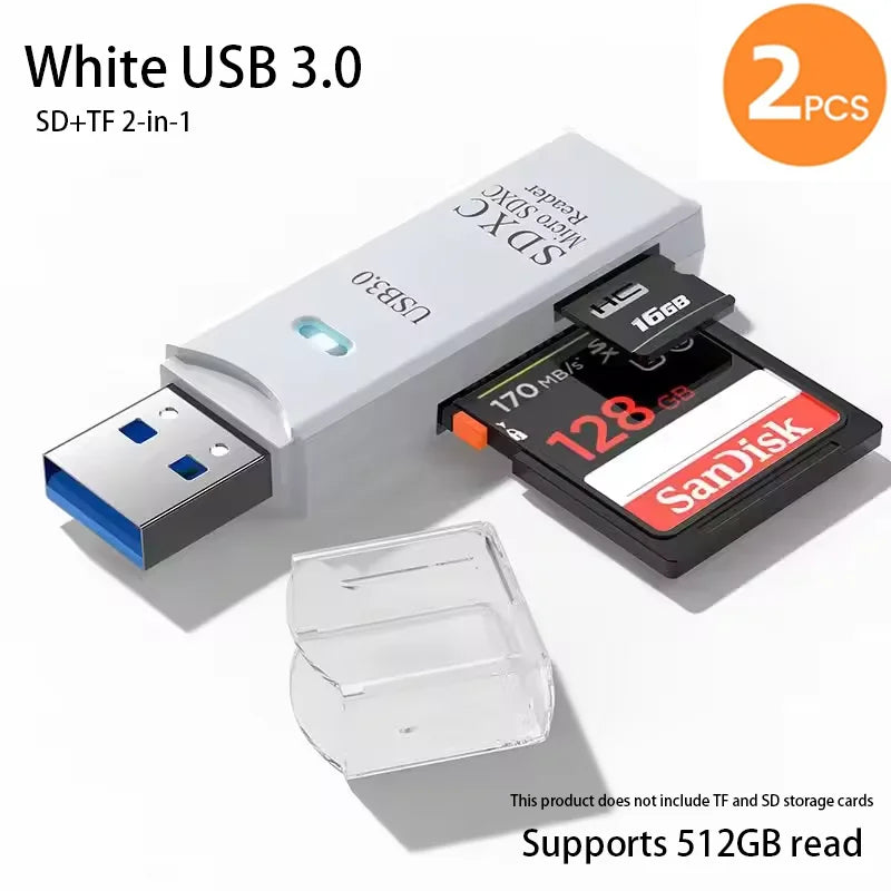 2-in-1 Multi Functional USB 3.0 Card ReaderMiniSD TFMemoryCardReaderUSBFlashDrive CardreaderAdapter For PCLaptops Accessories
