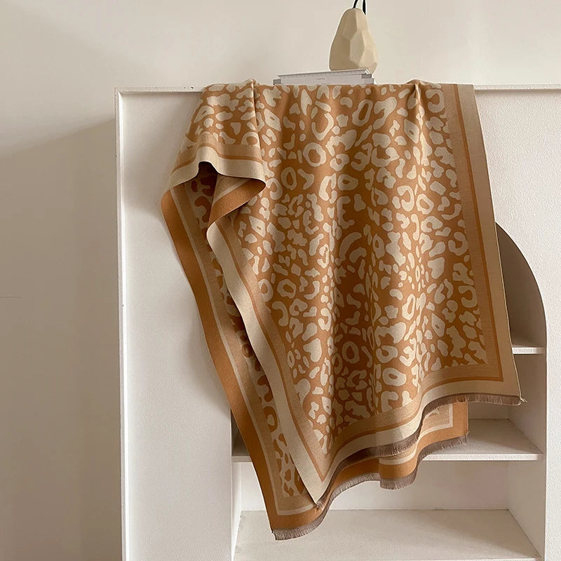 Clearance_New 2024 Women Scarf Luxury Autumn Winter Warm Vintage Leopard print Scarve Pashmina Mujer Femme Foulard Bufanda_Cont