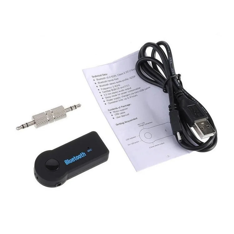 Wireless Bluetooth 5.0 Receiver 3.5mm AUX Adapter for Car Music Audio Handsfree with Mic 2 in 1 Transmitter for Headphone
