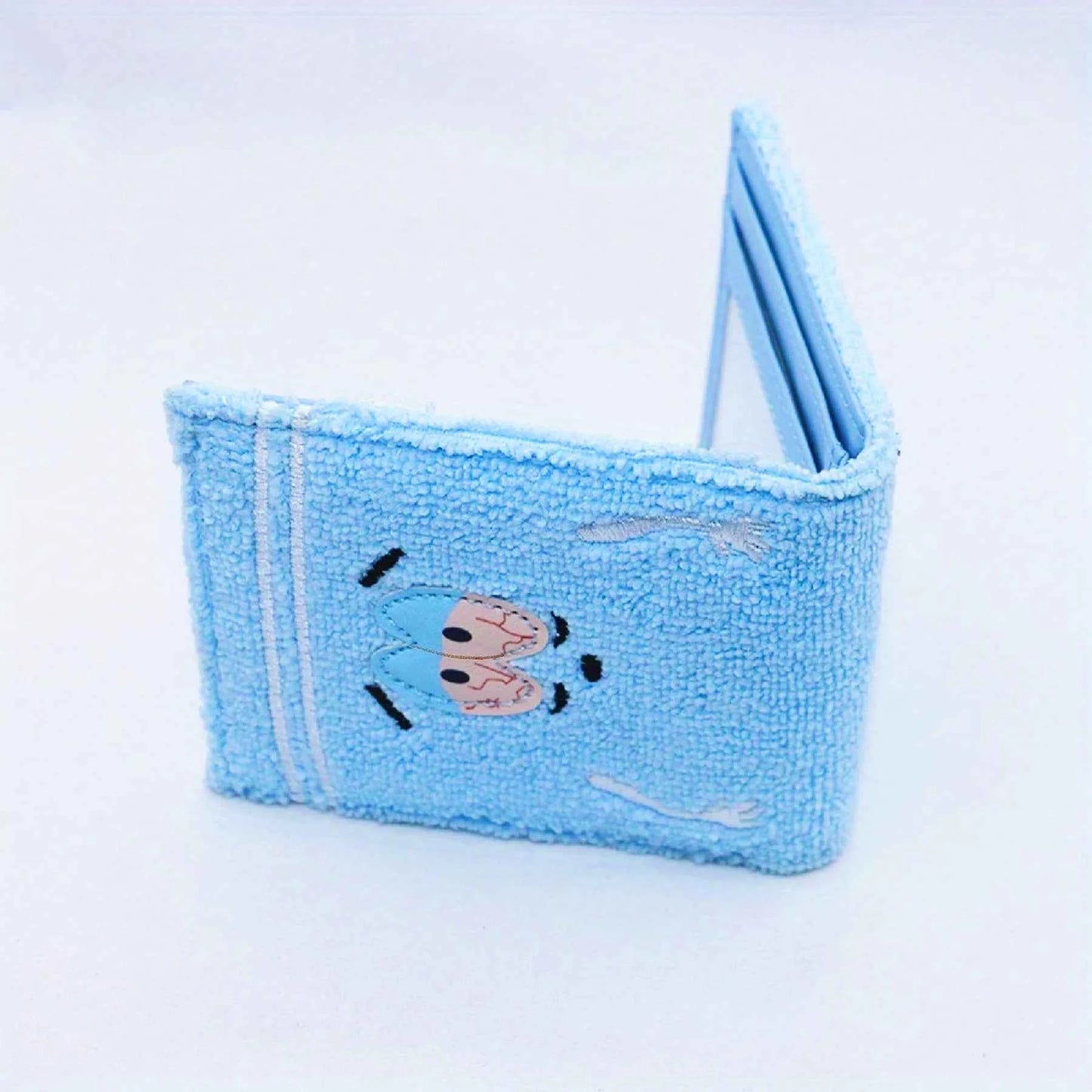 Towel cloth embroidered anime fashion wallet, designer personalized ID card holder