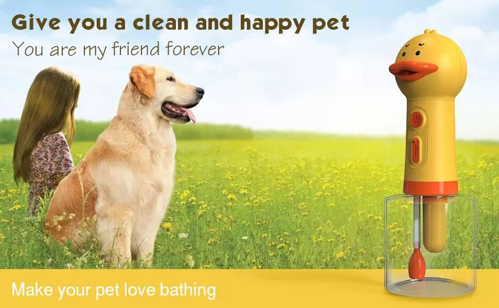 Cute Duck Pet Cleaning Bathing Electric Foam Machine Usb Charging Automatic Soap Dispenser Foam Machine Pet Accessories