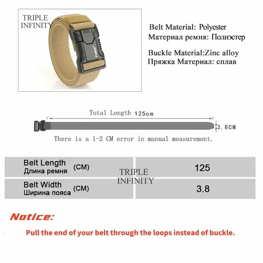 New Aluminum Alloy Quick Release Pluggable Buckle Elastic Belts For Men Durable Tactical Belt Cowboy Outdoor Army Belt Hunting