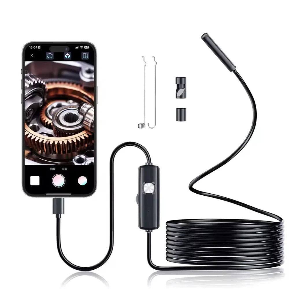 5.5/7.0MM Type-C Endoscope Camera with 6 Adjustable LEDs USB Android Flexible Inspection Borescope for Phone PC
