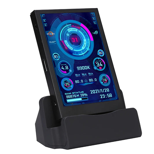 New 3.5 Inch IPS Type-C Secondary Screen Computer CPU GPU RAM HDD Monitor USB Type-C Display For Freely AIDA64 + Type-C Dock - Shoppiline