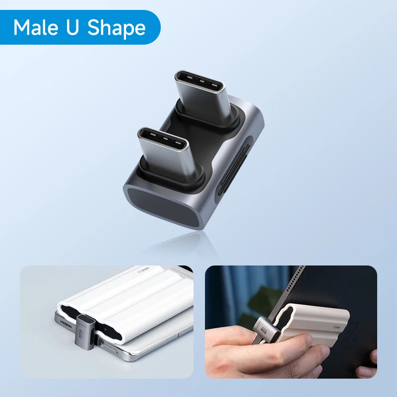 Hagibis 240W USB C to C Adapter 40Gbps 8K 60Hz 90 Degree Converter USB4 Adapter for Thunderbolt 4/3 MacBook iPhone 17 Pro Tablet