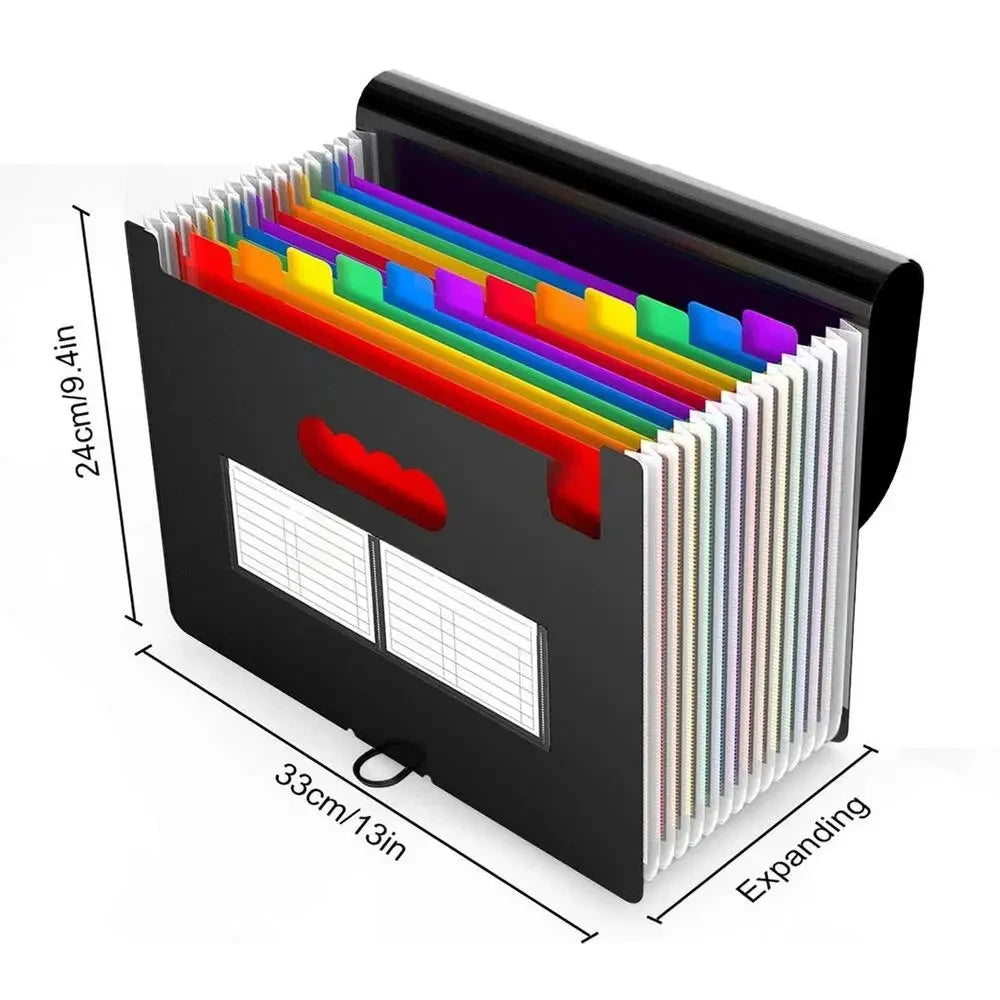 Accordion File Organizer 13 Grid Sealed Flap Folder with Waterproof Office/Home Document Storage Multi-Pocket A4 Folder