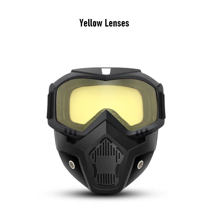 Motocross Goggles Outdoor Unisex Cycling Riding Skiing Windproof Goggles Eyewear With Detachable Mask Protection Motorcycle