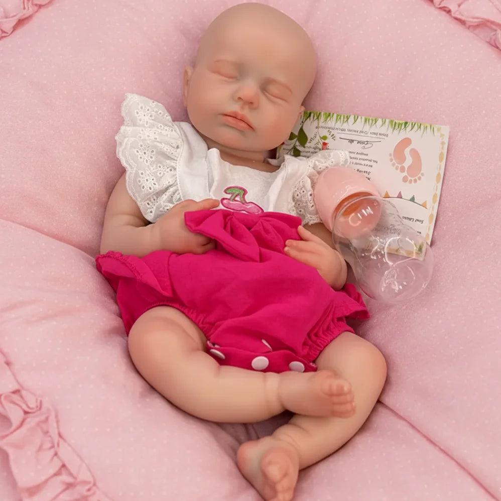 18Inch Can Open Mouth LouLou bebe reborn de silicona Girla Doll With Painted Bald Soft Corpo De Silicone Doll For Kids Gift