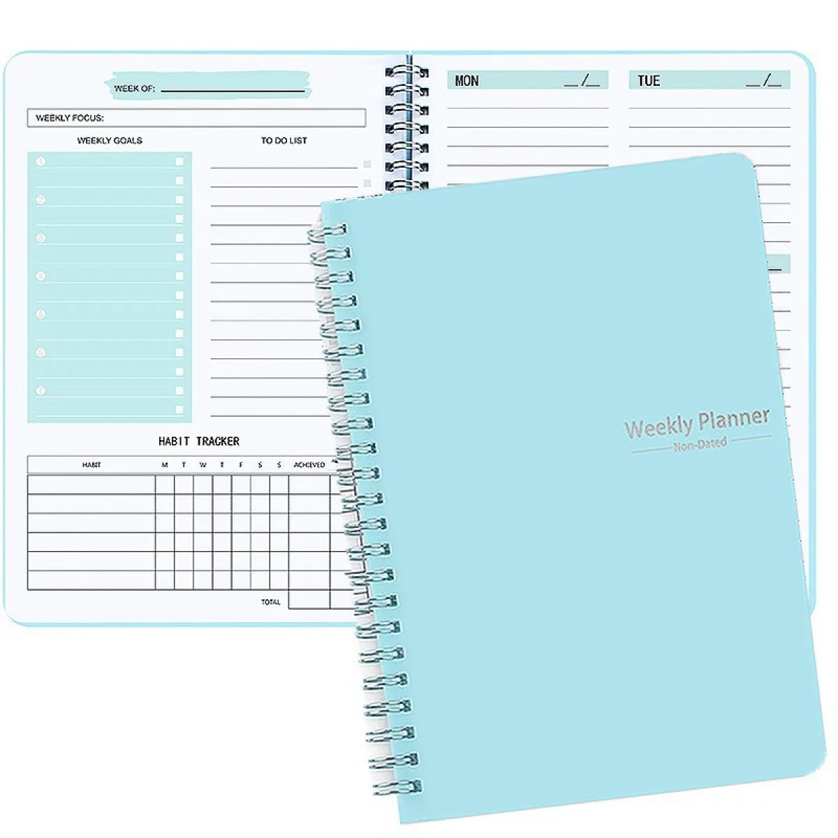 Clearance_2026 Tree Pattern Spiral Bound Weekly Planner & Notebook & Schedule Organizer, Stationery For Office & School & Study,
